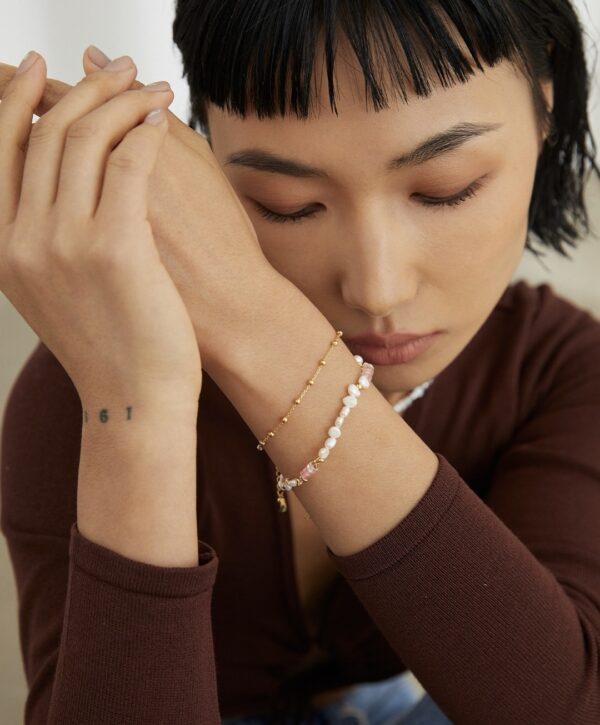 925 Silver Pearl Minimalist Bracelet - Image 3