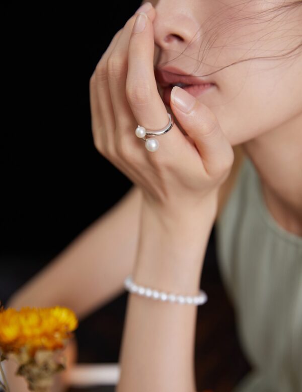 Premium Pearl Silver Ring - Image 2