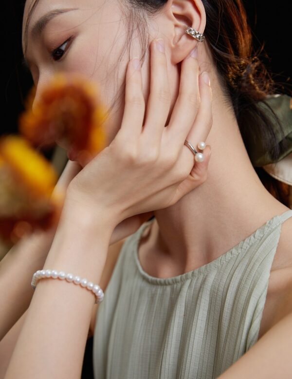 Premium Pearl Silver Ring - Image 3