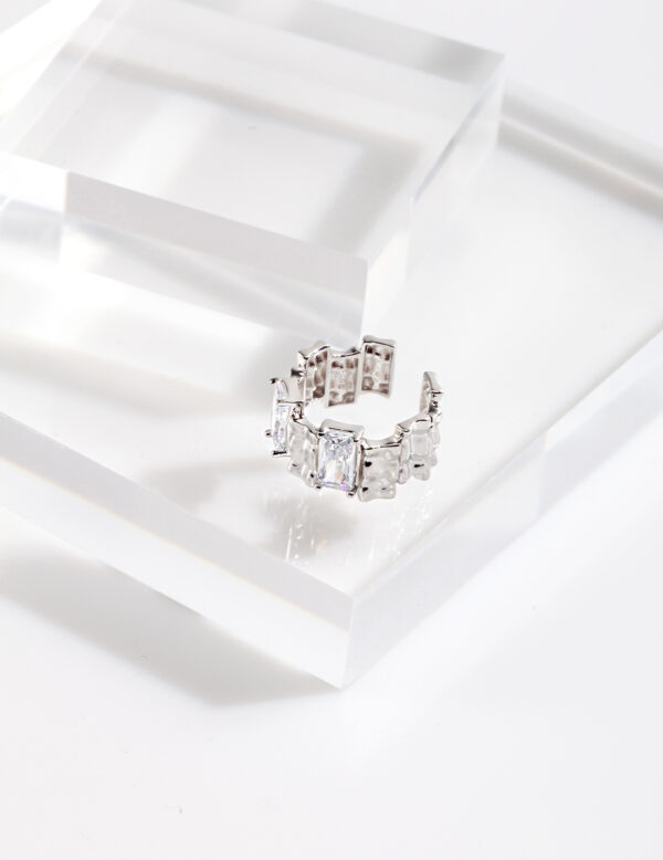 Irregular Rectangle Ring with Cubic Zirconia - Image 4