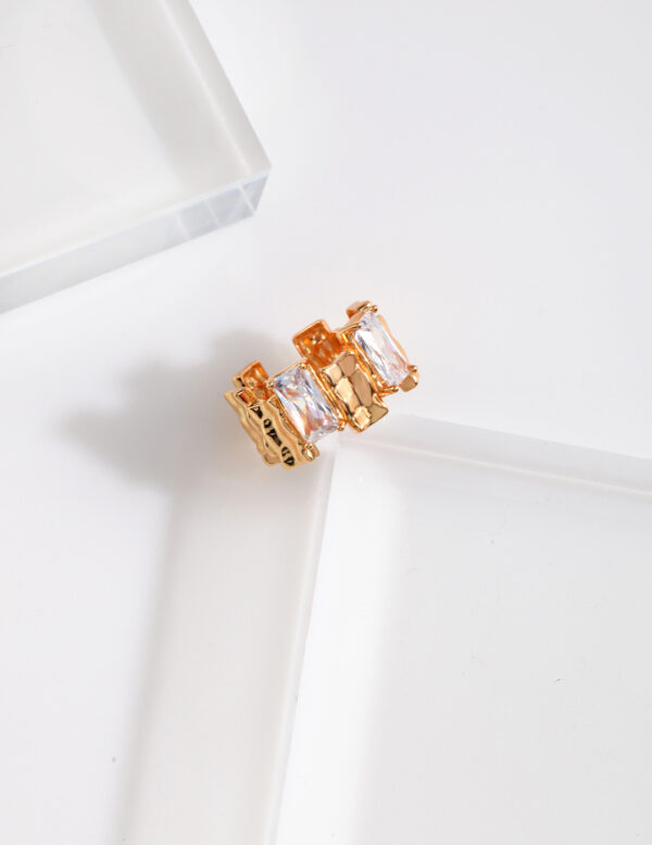 Irregular Rectangle Ring with Cubic Zirconia - Image 3