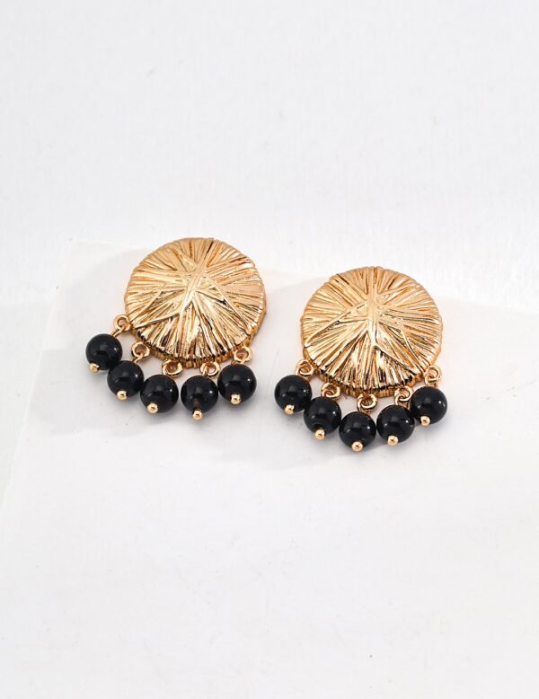 Vacation-style Pure Silver Black Onyx Earrings